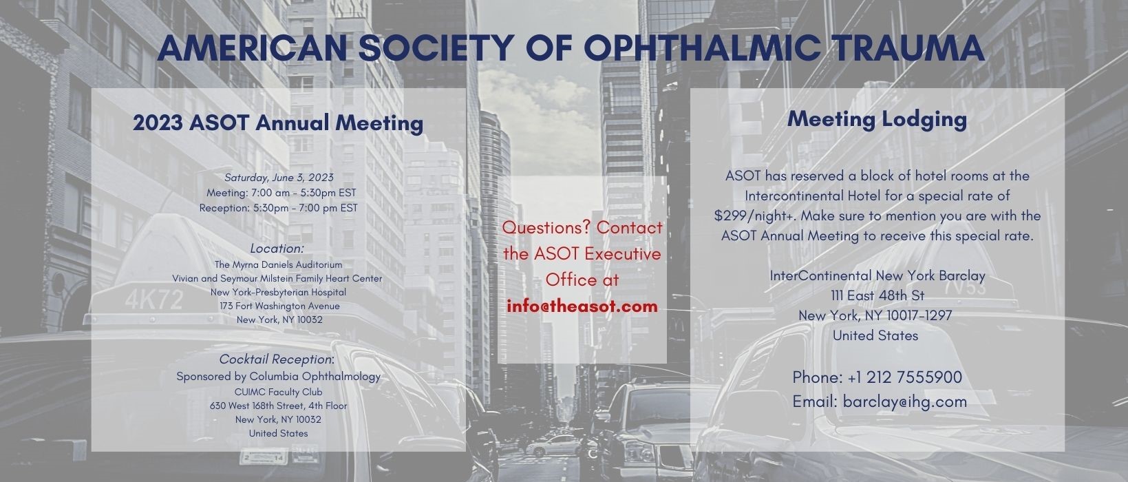 ANNUAL MEETING INFORMATION American Society Of Ophthalmic Trauma   ASOT ANNUAL MEETING WITHOUT BUTTONS 